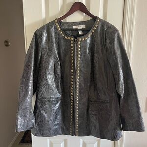 Vintage ROAMAN'S Women's 100% Leather Coat Jacket Lined